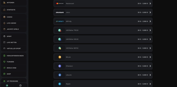 Wildsino Deutschland zahlungen und methoden